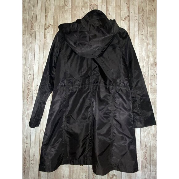 Women's Urban Republic Collection Black Trench Jacket Coat Raincoat Size Medium - Picture 15 of 16